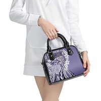 Aloha Vintage Plumeria Hawaiian Tapa Pattern Shoulder Handbag Purple Hawaiian Tapa Pattern LT9 - Polynesian Pride