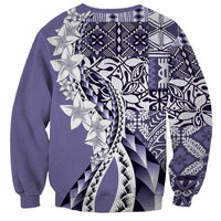Aloha Vintage Plumeria Hawaiian Tapa Pattern Sweatshirt Purple Hawaiian Tapa Pattern LT9 - Polynesian Pride