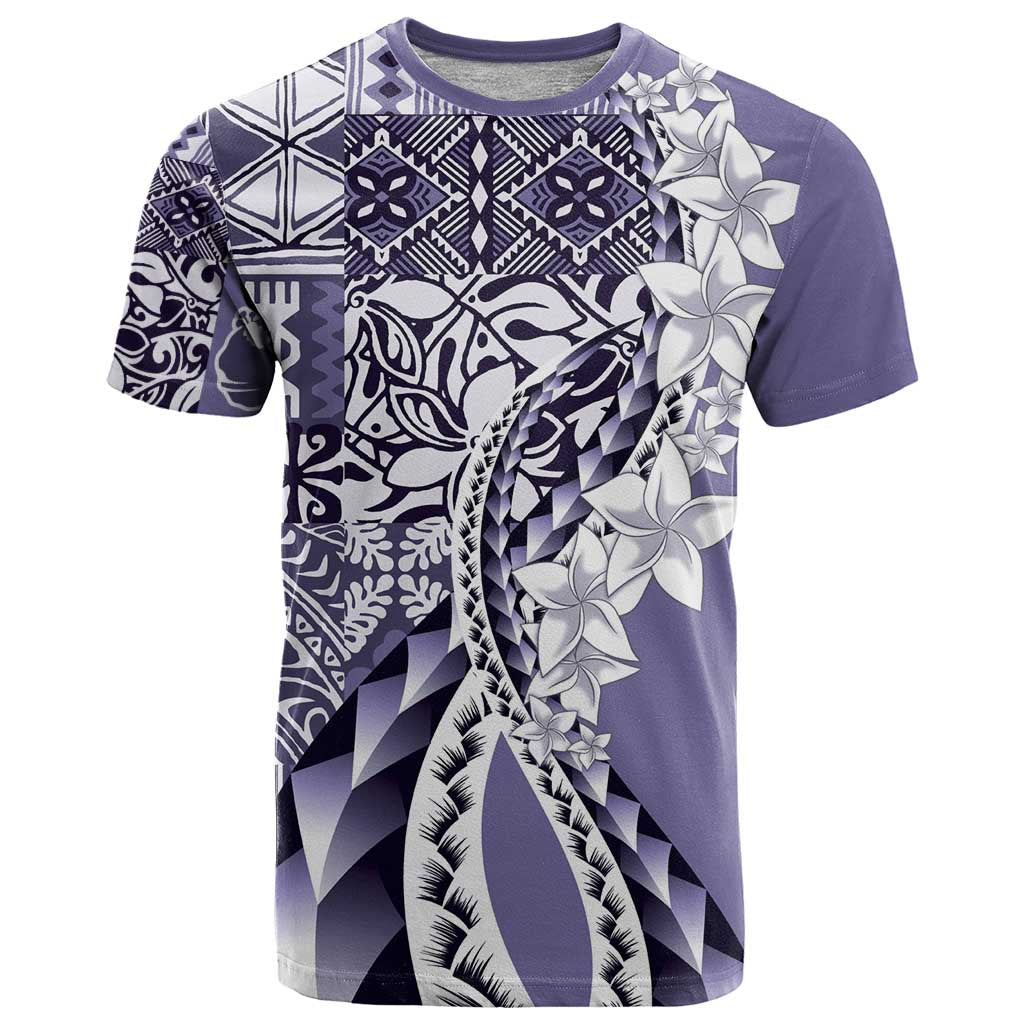 Aloha Vintage Plumeria Hawaiian Tapa Pattern T Shirt Purple Hawaiian Tapa Pattern LT9 Purple - Polynesian Pride