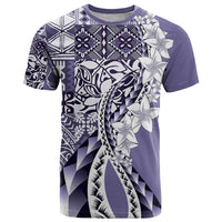 Aloha Vintage Plumeria Hawaiian Tapa Pattern T Shirt Purple Hawaiian Tapa Pattern LT9 Purple - Polynesian Pride