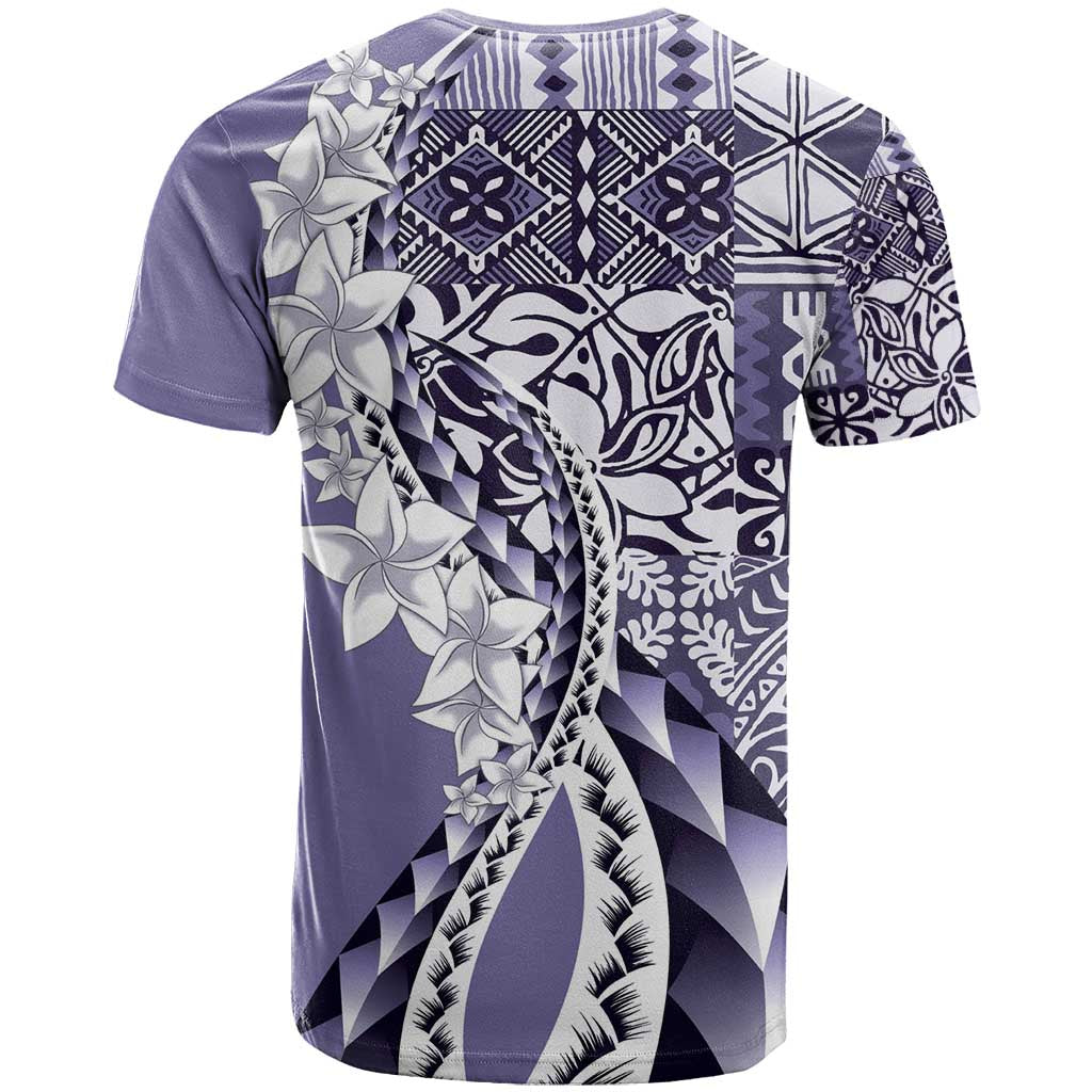 Aloha Vintage Plumeria Hawaiian Tapa Pattern T Shirt Purple Hawaiian Tapa Pattern LT9 - Polynesian Pride