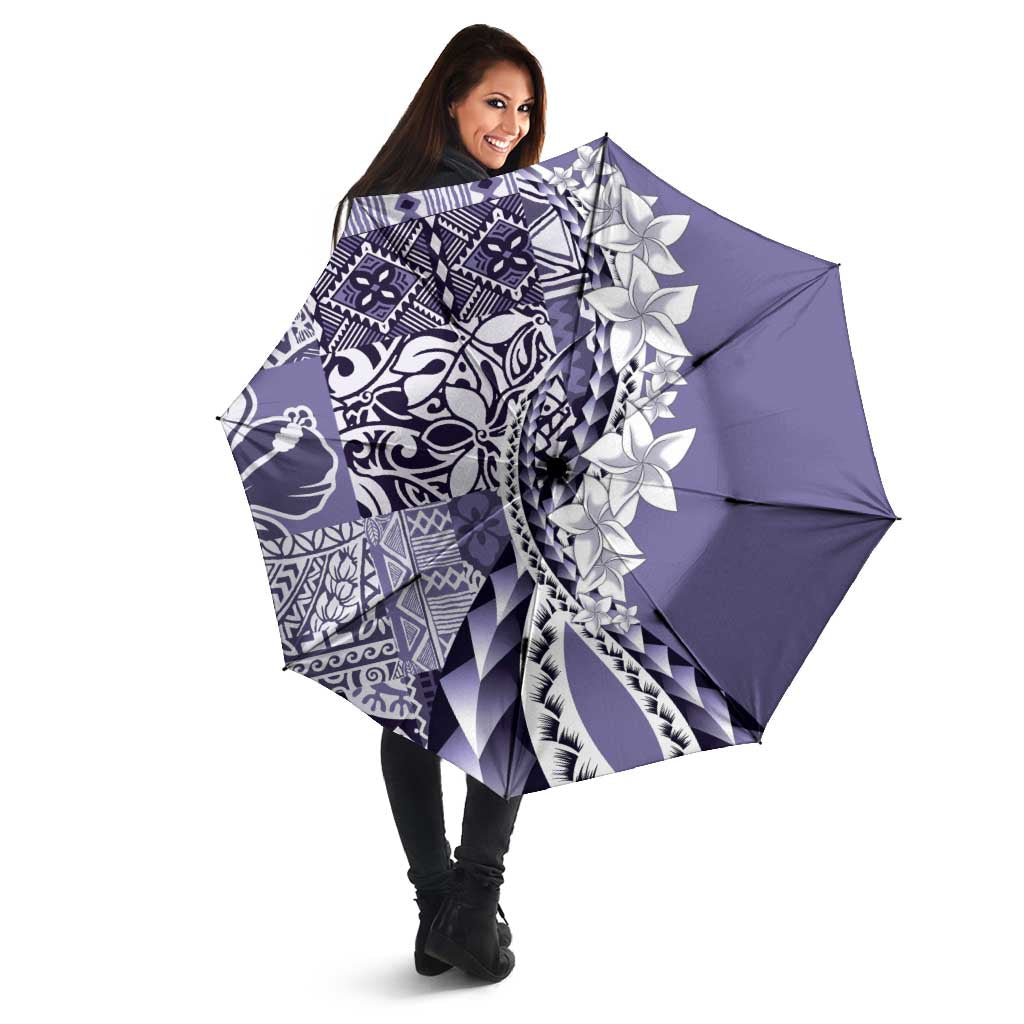 Aloha Vintage Plumeria Hawaiian Tapa Pattern Umbrella Purple Hawaiian Tapa Pattern LT9 - Polynesian Pride