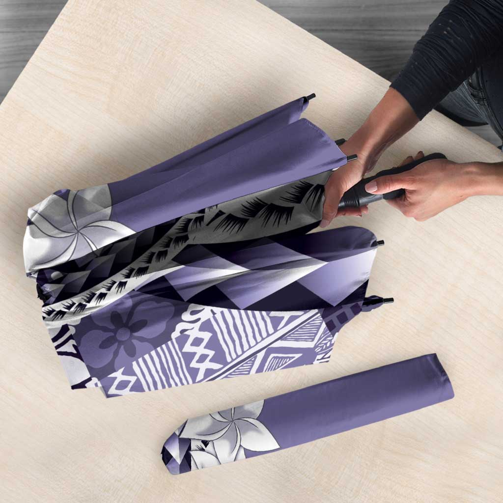 Aloha Vintage Plumeria Hawaiian Tapa Pattern Umbrella Purple Hawaiian Tapa Pattern LT9 - Polynesian Pride