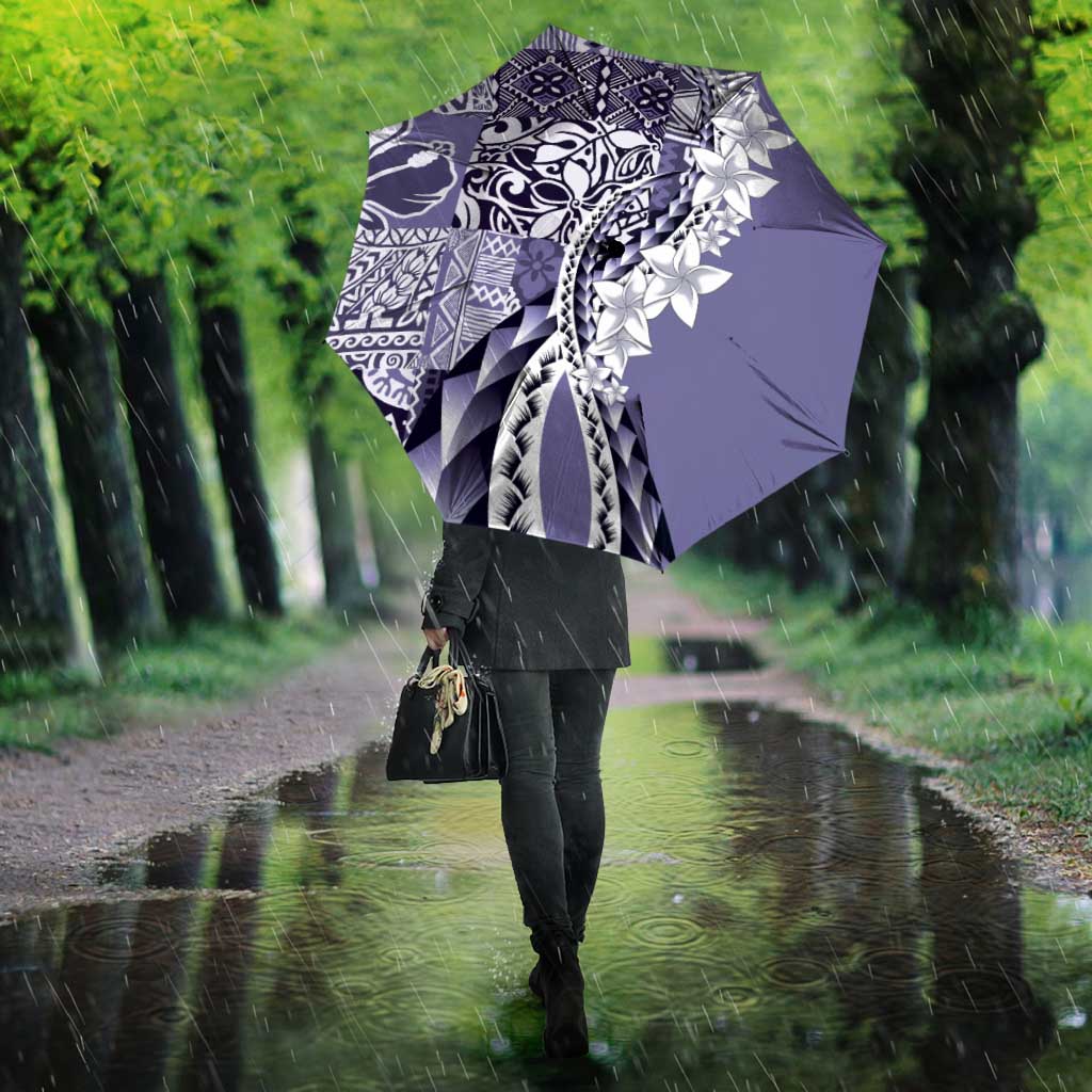Aloha Vintage Plumeria Hawaiian Tapa Pattern Umbrella Purple Hawaiian Tapa Pattern LT9 - Polynesian Pride
