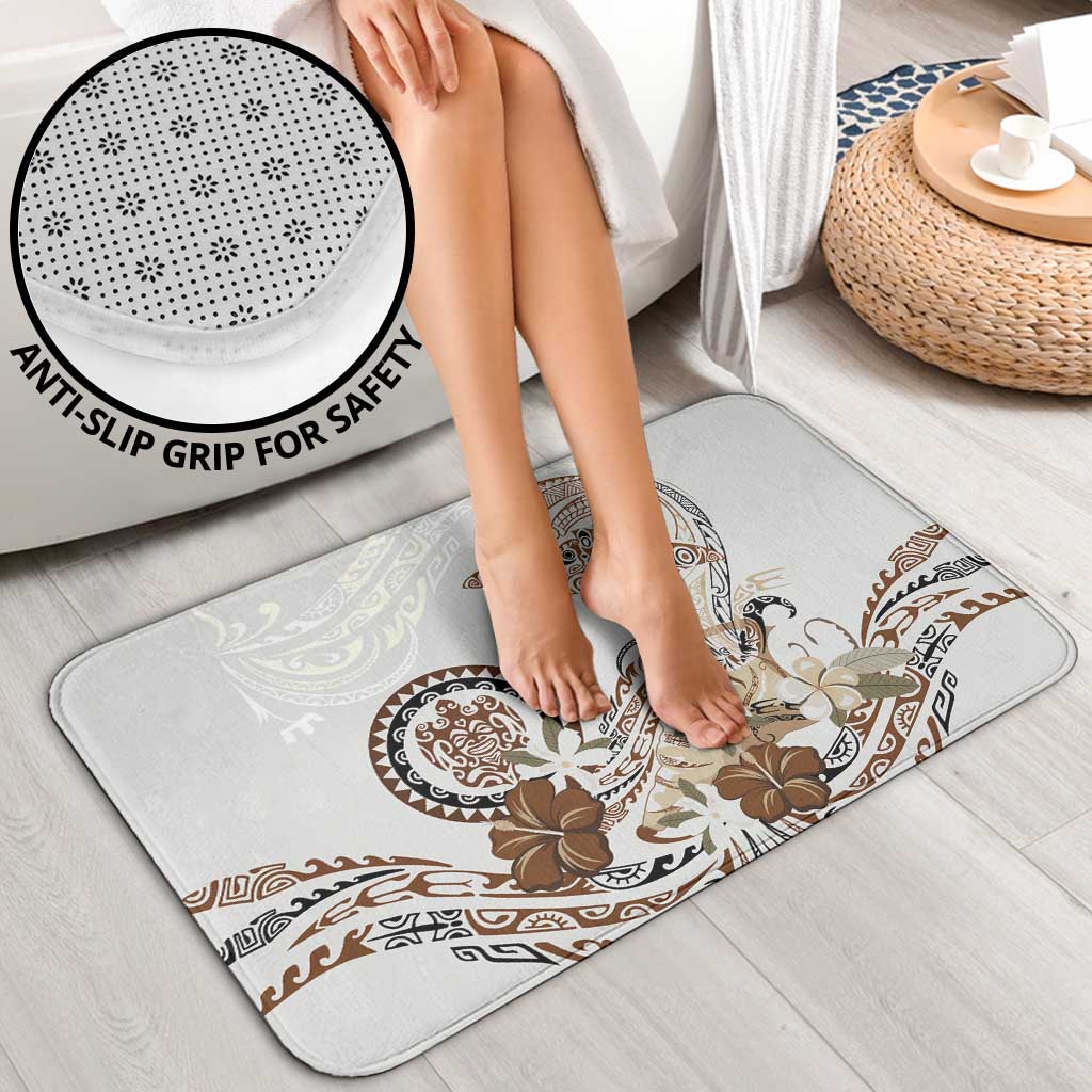Polynesian Manta Ray Bathroom Set Beige Floral Turtle Tattoo LT9 - Polynesian Pride