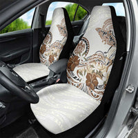 Polynesian Manta Ray Car Seat Cover Beige Floral Turtle Tattoo LT9 - Polynesian Pride