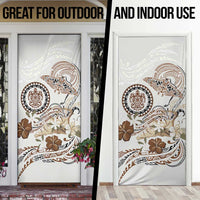 Polynesian Manta Ray Door Cover Beige Floral Turtle Tattoo LT9 - Polynesian Pride