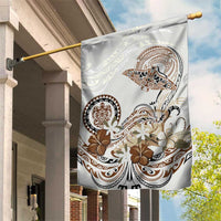 Polynesian Manta Ray Garden Flag Beige Floral Turtle Tattoo LT9 House Flag Beige - Polynesian Pride