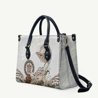 Polynesian Manta Ray Leather Bag Beige Floral Turtle Tattoo LT9 Beige - Polynesian Pride