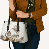 Polynesian Manta Ray Leather Bag Beige Floral Turtle Tattoo LT9 - Polynesian Pride
