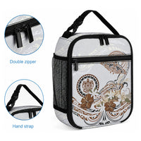 Polynesian Manta Ray Lunch Bag Beige Floral Turtle Tattoo LT9 - Polynesian Pride