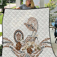 Polynesian Manta Ray Quilt Beige Floral Turtle Tattoo LT9 Beige - Polynesian Pride