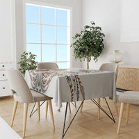 Polynesian Manta Ray Tablecloth Beige Floral Turtle Tattoo LT9 - Polynesian Pride