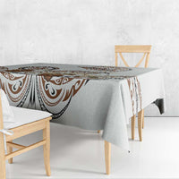 Polynesian Manta Ray Tablecloth Beige Floral Turtle Tattoo LT9 - Polynesian Pride
