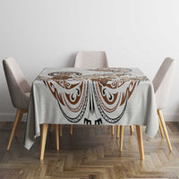 Polynesian Manta Ray Tablecloth Beige Floral Turtle Tattoo LT9 - Polynesian Pride