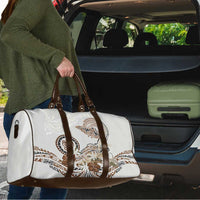 Polynesian Manta Ray Travel Bag Beige Floral Turtle Tattoo LT9 - Polynesian Pride
