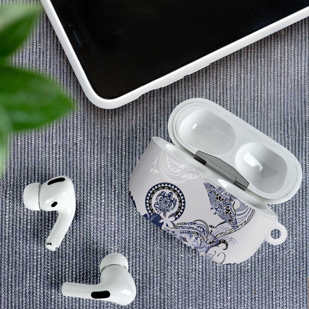 Polynesian Manta Ray AirPods Case Blue Floral Turtle Tattoo LT9 - Polynesian Pride
