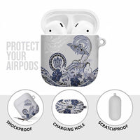 Polynesian Manta Ray AirPods Case Blue Floral Turtle Tattoo LT9 - Polynesian Pride