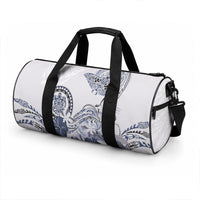 Polynesian Manta Ray Duffle Bag Blue Floral Turtle Tattoo LT9 - Polynesian Pride