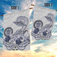 Polynesian Manta Ray Garden Flag Blue Floral Turtle Tattoo LT9 - Polynesian Pride