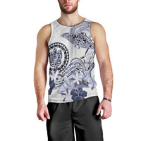Polynesian Manta Ray Men Tank Top Blue Floral Turtle Tattoo LT9 - Polynesian Pride