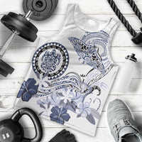 Polynesian Manta Ray Men Tank Top Blue Floral Turtle Tattoo LT9 - Polynesian Pride