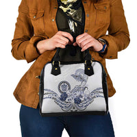 Polynesian Manta Ray Shoulder Handbag Blue Floral Turtle Tattoo LT9 - Polynesian Pride