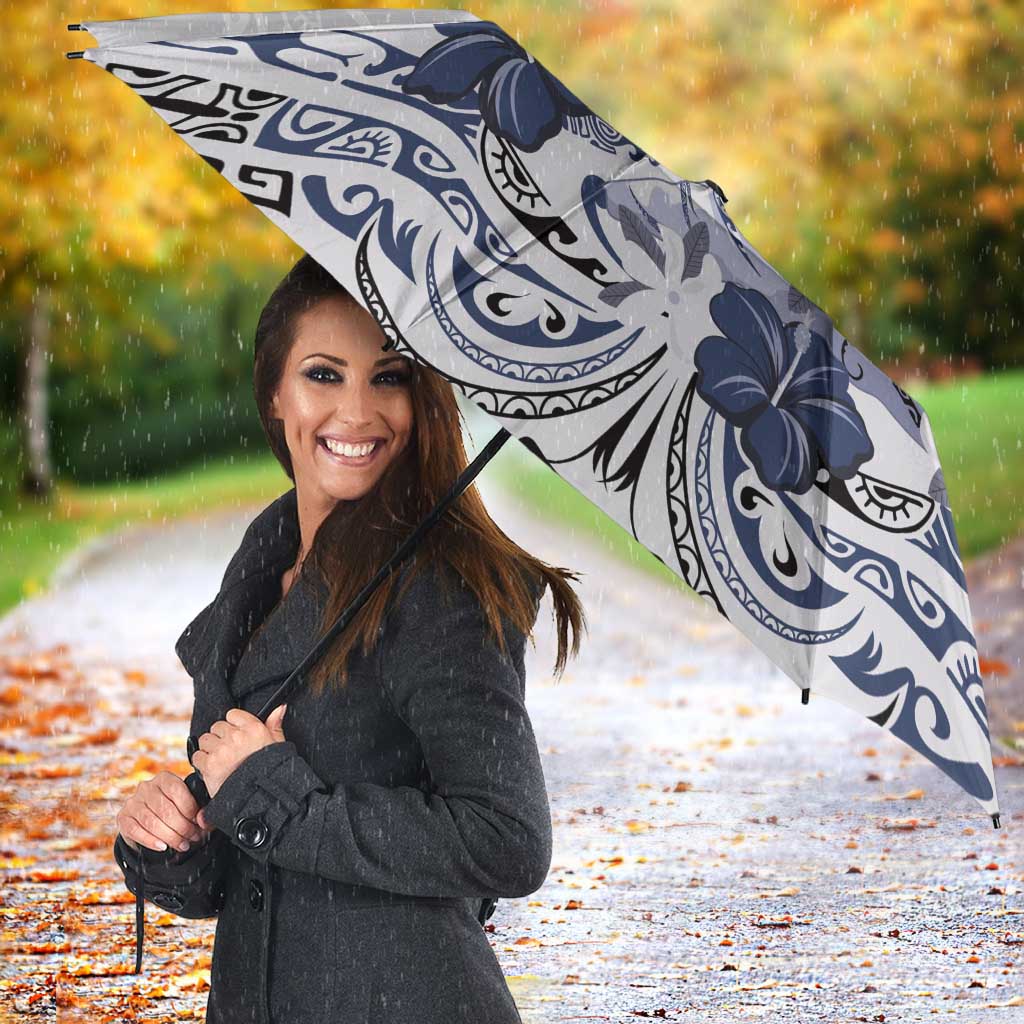 Polynesian Manta Ray Umbrella Blue Floral Turtle Tattoo LT9 - Polynesian Pride