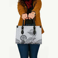 Polynesian Manta Ray Leather Bag Gray Floral Turtle Tattoo LT9 - Polynesian Pride