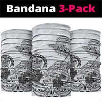 Polynesian Manta Ray Neck Gaiter Gray Floral Turtle Tattoo LT9 package One Size: 25*50cm Gray - Polynesian Pride