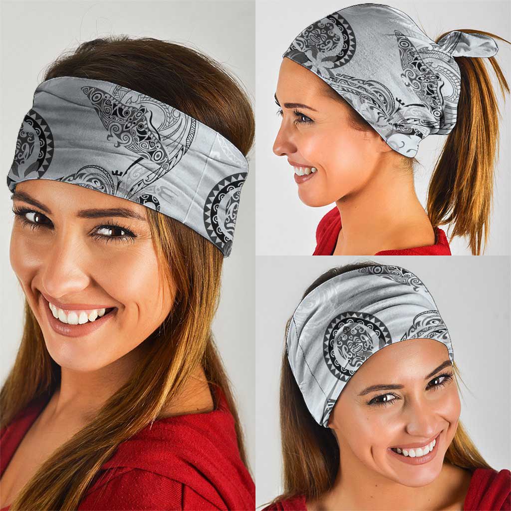 Polynesian Manta Ray Neck Gaiter Gray Floral Turtle Tattoo LT9 - Polynesian Pride