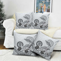 Polynesian Manta Ray Pillow Cover Gray Floral Turtle Tattoo LT9 - Polynesian Pride