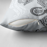 Polynesian Manta Ray Pillow Cover Gray Floral Turtle Tattoo LT9 - Polynesian Pride