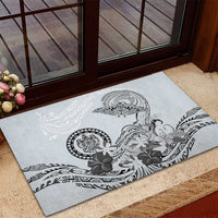 Polynesian Manta Ray Rubber Doormat Gray Floral Turtle Tattoo LT9 - Polynesian Pride