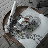 Polynesian Manta Ray Wrapping Paper Gray Floral Turtle Tattoo LT9 - Polynesian Pride