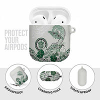 Polynesian Manta Ray AirPods Case Green Floral Turtle Tattoo LT9 - Polynesian Pride