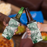Polynesian Manta Ray 4 in 1 Can Cooler Tumbler Green Floral Turtle Tattoo LT9 - Polynesian Pride