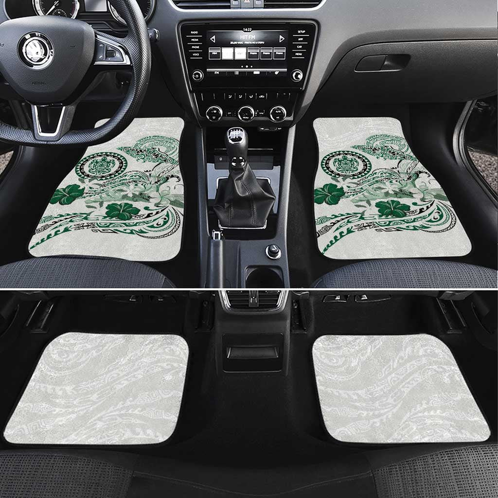 Polynesian Manta Ray Car Mats Green Floral Turtle Tattoo LT9 Set 4pcs Green - Polynesian Pride
