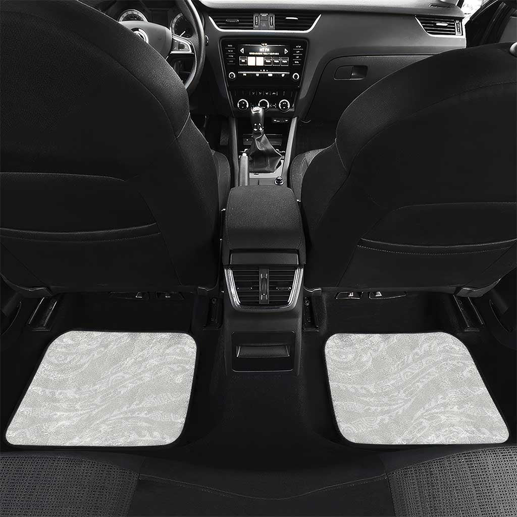 Polynesian Manta Ray Car Mats Green Floral Turtle Tattoo LT9 Set 2pcs - Back Green - Polynesian Pride