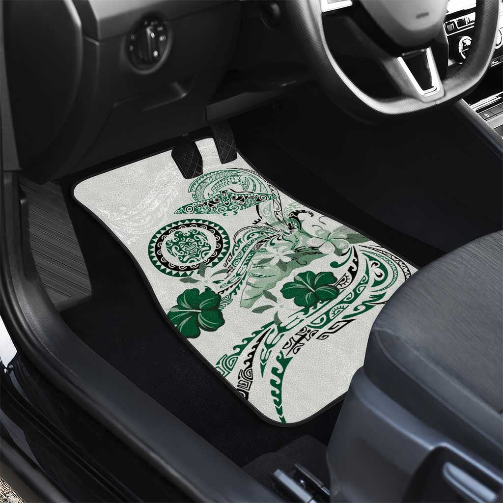 Polynesian Manta Ray Car Mats Green Floral Turtle Tattoo LT9 - Polynesian Pride