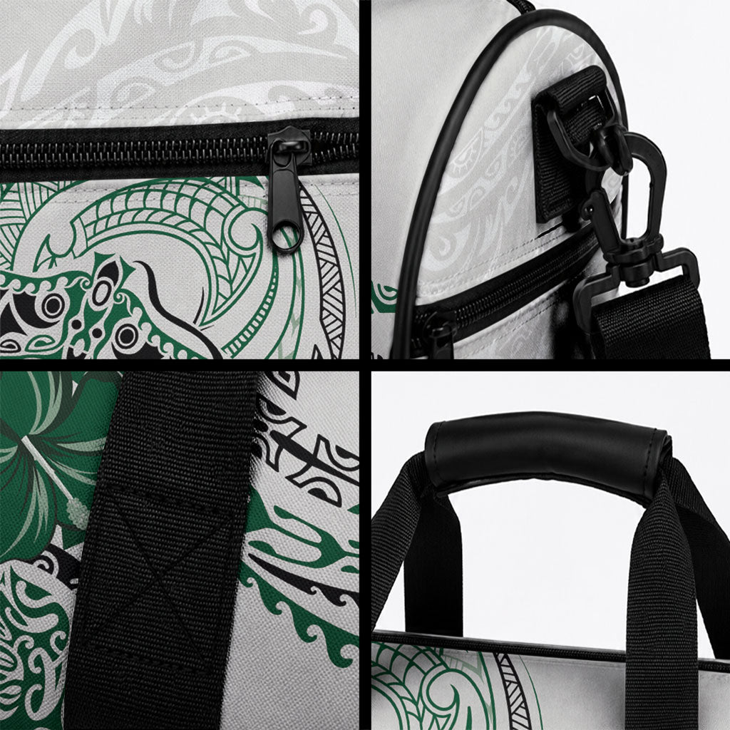 Polynesian Manta Ray Duffle Bag Green Floral Turtle Tattoo LT9 - Polynesian Pride