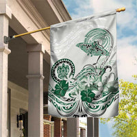 Polynesian Manta Ray Garden Flag Green Floral Turtle Tattoo LT9 House Flag Green - Polynesian Pride