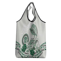 Polynesian Manta Ray Grocery Bag Green Floral Turtle Tattoo LT9 - Polynesian Pride