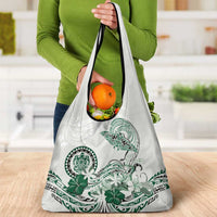 Polynesian Manta Ray Grocery Bag Green Floral Turtle Tattoo LT9 - Polynesian Pride
