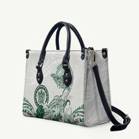 Polynesian Manta Ray Leather Bag Green Floral Turtle Tattoo LT9 Green - Polynesian Pride