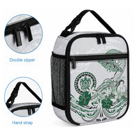 Polynesian Manta Ray Lunch Bag Green Floral Turtle Tattoo LT9 - Polynesian Pride