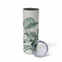 Polynesian Manta Ray Skinny Tumbler Green Floral Turtle Tattoo LT9 - Polynesian Pride
