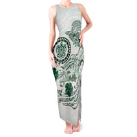 Polynesian Manta Ray Tank Maxi Dress Green Floral Turtle Tattoo LT9 Women Green - Polynesian Pride