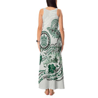 Polynesian Manta Ray Tank Maxi Dress Green Floral Turtle Tattoo LT9 - Polynesian Pride