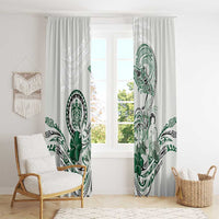 Polynesian Manta Ray Window Curtain Green Floral Turtle Tattoo LT9 - Polynesian Pride